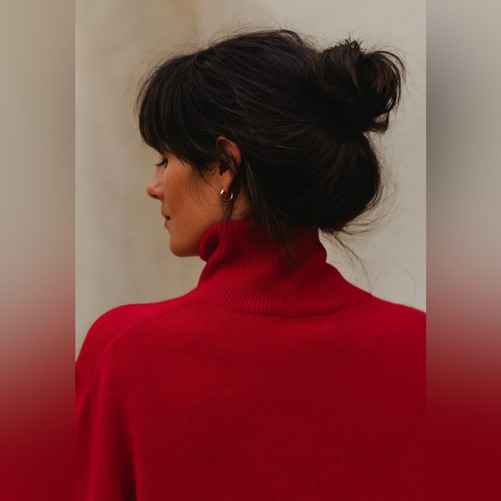 Massimo Dutti red wool cashmere sweater